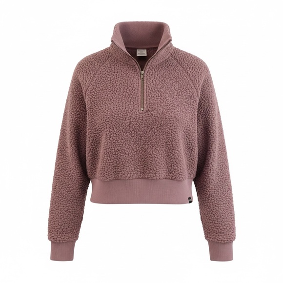 PINK Victoria's Secret Jackets & Blazers - PINK Cozy Sherpa Half-Zip Pullover in Mauve